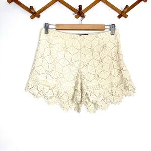 ANTHROPOLOGIE X Dolce Vita Boho Crochet Lace Tile Ivory Textured Shorts